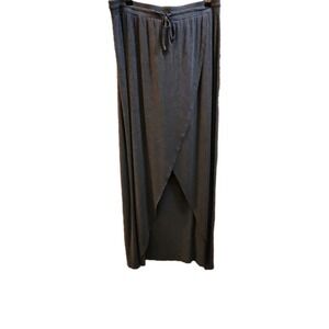 Sperry Gray Jersey Wrap Long Skirt XL Drawstring Waist Lightweight